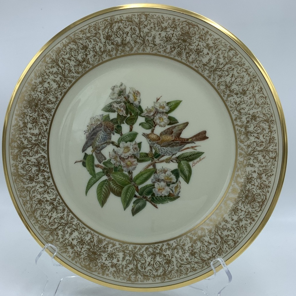 Vintage Lenox 1970 Edition Boehm Birds Collector Plate - Wood Thrush